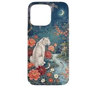 Vintage Tiger Amidst Blossoms Asian Garden Art Flower Lover Case for iPhone 15 Pro Max