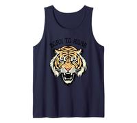 Vintage Tiger Born to Roar Graphic Tee Retro Animal Print Tank Top
