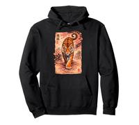 Vintage Tiger Cherry Blossom Ukiyo-e Japanese Culture Pullover Hoodie