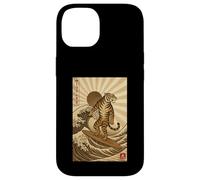 Vintage Tiger Surfing Kanagawa Japanese Ukiyo-e Surfer Case for iPhone 14