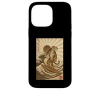 Vintage Tiger Surfing Kanagawa Japanese Ukiyo-e Surfer Case for iPhone 14 Pro Max