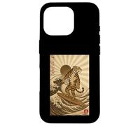 Vintage Tiger Surfing Kanagawa Japanese Ukiyo-e Surfer Case for iPhone 16 Pro