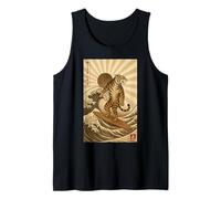 Vintage Tiger Surfing Kanagawa Japanese Ukiyo-e Surfer Tank Top