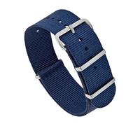 Vintage Time Watches N.A.T.O. Style Navy Blue Watch Strap Band Military Army Stainless Steel Nylon Bracelet 18mm 20mm 22mm 24mm (18mm)