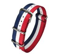 Vintage Time Watches | NATO Style France Red White Blue Watch Strap Band Military Army Stainless Steel Steel Buckle Nylon Bracelet | 18mm 20mm 22mm (20mm)