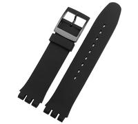 Vintage Time Watches | Watch Strap 17mm Black Resin (20mm) fits Swatch Compatible PVC Replacement Band