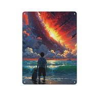Vintage Tin Sign 40x30cm with The Last Sunset for Kitchen Or Home Bar, for Home Interiors, Feature Walls And Decorative Displays