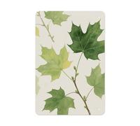 Vintage Tin Sign 8x12 Inch - Rustic Dustproof Metal with Pre-Drilled Holes, Green Maple Leaves Wall Decor for Man Cave, Garage, Bar, Kitchen & Office