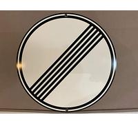 Vintage Tin Sign Autobahn Road Sign No Speed Limit Metal Poster Retro Art Wall Decoration for Home Club Cabin Garage Store Bar Cafe Farm Round Sign 30cm Diameter 12" Diameter
