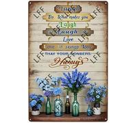 Vintage Tin Sign,Do What Makes You Laugh Happy Smile Laugh Laugh Laugh As Much As You Breathe Love As Long As You,Wall Art For Home Or Office Decore Poster For Spiritual,Metal Plaque 8 Inch X 12 Inch