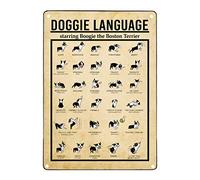 Vintage Tin Sign Doggie Language Metal Sign Knowledge Education Infographic Decoration Plaque for Bar Cafe Club 8x12 Inches