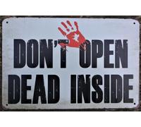 Vintage Tin Sign Don't Open Dead Inside Home Bar Pub Kitchen Restaurant Wall Deocr Plaque Signs 12x8inch