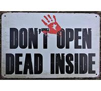 Vintage Tin Sign Don't Open Dead Inside Home Bar Pub Kitchen Restaurant Wall Deocr Plaque Signs 12x8inch