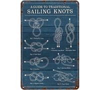 Vintage Tin Sign Funny Plaque Plaque A Guide To Traditional Sailing Knots Poster Vintage Wall Decor Tin Sign Funny Decorations For Home Bar Pub Cafe Farm Room Metal Poster 14x20cm