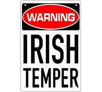 Vintage Tin Sign Funny Plaque Plaque Warning Irish Temper Vintage Wall Decor Tin Sign Funny Decorations For Home Bar Pub Cafe Farm Room Metal Poster 20x30cm