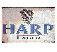 Vintage Tin Sign Harp Lager Beer Decor Bar Pub Home Plaque Sign for Home Cave Garage bar Country Club Wall Decoration Metal Sign 8x12 Inch