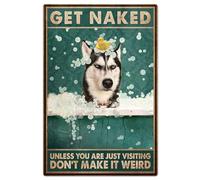 Vintage Tin Sign Husky Bathroom Bath Soap Unless You Are Just Visiting Don'T Make It Weird - Art Wall Decoration Plaque Toilet Home Poster 8"x12"