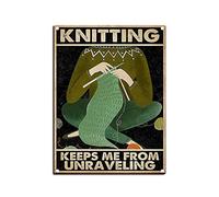 Vintage Tin Sign Knitting Keeps Me from Unraveling Gift for Knitting Nostalgia The Corridor The Elevator Wall Decor 12x16inch-Tin Sign