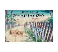 Vintage Tin Sign Life Is a Beautiful Ride Retro Home Kitchen Bar Rustic Wall Decor Funny Decor Sign 8x12 Inches