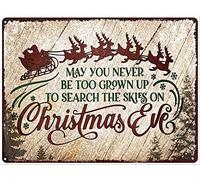 Vintage Tin Sign Metal Plaque Christmas May You Never To Too Grown Up To Search The Skies Christmas Eve Funny Decorations For Cafe Home House Bar Pubs Restaurants Farm Room 20x30cm