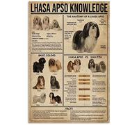 Vintage Tin Sign Metal Plaque Lhasa Apso Knowledge Vintage Wall Decor Tin Sign Funny Decorations For Home Bar Pub Cafe Farm Room Metal Poster 20x30cm