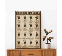 Vintage Tin Sign Metal Plaque Motorcycle Hand Signals Vintage Wall Decor Tin Sign Funny Decorations For Home Bar Pub Cafe Farm Room Metal Poster 20x30cm