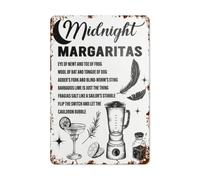 Vintage Tin Sign Midnight Margaritas Wall Decoration for Bar, Restaurant, Cafe 6x8 Inch