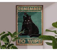 Vintage Tin Sign Movie Cats Print Remember to Wipe Black Cat Metal Poster Love Cats Metal Poster Cat Metal Poster Art Funny Cat Metal Poster Vintage Black Cat Metal Poster