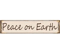 Vintage Tin Sign Peace on Earth Sign Retro Aluminum Metal Sign for Street Home Office Garden Decor 4x16 Inch
