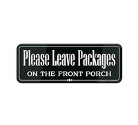 Vintage Tin Sign Please Leave Packages On The Front Porch Metal Tin Sign For Bedroom Kitchen Garden Wall Bar Club Coffee Hanging Sign Home 4×16 Inch