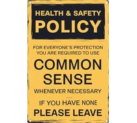 Vintage Tin Sign Retro Metal Funny Signs for Home Decor Health And Safety Policy Stylish Wall Art Plaques 12x8 inch