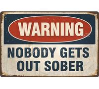 Vintage Tin Sign Retro Metal Funny Warning Signs for Home Decor Stylish Wall Art Plaques Gift Bathroom Kitchen and Gothic in Every Room 8x12 Inch