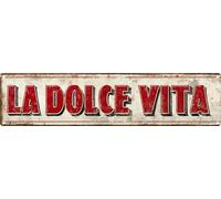 Vintage Tin Sign Retro Metal La Dolce Vita Signs For Home Decor Stylish Wall Art Plaques Gift For Home Bathroom Kitchen And Gothic Wall Decor In Every Room 4x16 In
