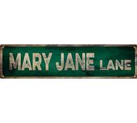 Vintage Tin Sign Retro Metal Mary Jane Lane Signs Stylish Wall Art Plaques for Home Decor Bathroom Kitchen House and Gothic Wall Decor or as a Unique Poster 16x4 in