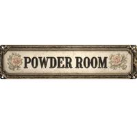 Vintage Tin Sign Retro Metal Powder Room Signs For Home Decor Stylish Wall Art Plaques Gift For Powder Room Home Bathroom Kitchen And Gothic Wall Decor In Every Room 4x16 In