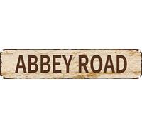 Vintage Tin Sign Retro Metal Wall Decor ABBEY ROAD Rustic Aluminum Plaque for Home,Bar,Kitchen,Garage,Man Cave 4x16 Inch
