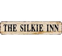 Vintage Tin Sign Retro Metal Wall Decor THE SILKIE INN Rustic Aluminum Plaque for Home,Bar,Kitchen,Garage,Man Cave 4x16 Inch