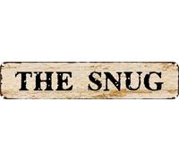Vintage Tin Sign Retro Metal Wall Decor THE SNUG Rustic Aluminum Plaque for Home,Bar,Kitchen,Garage,Man Cave 4x16 Inch