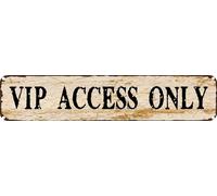 Vintage Tin Sign Retro Metal Wall Decor VIP ACCESS ONLY Rustic Aluminum Plaque for Home Bar Kitchen Garage Man Cave 4x16 Inch