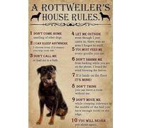 Vintage Tin Sign, Rottweiler's House Rules Decorative Sign, Metal Wall Art for Bar, Home Decoration 8x12 Inch