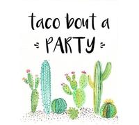 Vintage Tin Sign Taco About Party, Fiesta Sign Bridal Gift Cactus Metal Outdoor 12x8 Inch