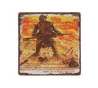 Vintage Tin Sign They Shall Not Pass French World War One Poster Plaque Metal Sign Entryway Decor Gallery Wall Signs Antique Plaque Poster Living Room Bedroom Home Wall Decor 12x12 Inch Square Sign