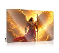 Vintage Tin Signs Funny A Muscular Figure With Large Wings Stands Against A Dramatic Sky. Tin Sign Funny Vintage Metal Sign Tin Bar Signs(30X40CM)