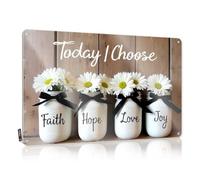 Vintage Tin Signs Funny Choosing Faith, Hope, Love, And Joy Today Tin Sign Man Cave Bar Funny Garage Tin Sign(30X40CM)