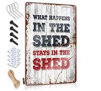Vintage Tin Signs Funny What Happens In The Shed Stays In The Sign Office Tin Sign Beer Tin Signs Vintage Sets(30X40CM)