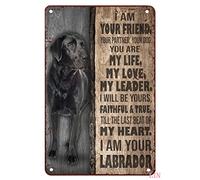 Vintage Tin Signs I Am Your Black Labrador I Am Your Friend Till the Last Beat of My Heart Tin Sign Chic Art Wall Metal Decorations Funny Iron Plaque Signs Gift for Living Room 8x12 Inch