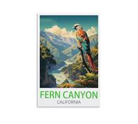 Vintage Tin Signs Ideal for Pub shed Bar Office Man Cave Home Bedroom Dining Room Kitchen Gift Fern Canyon California 30x30cm