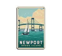 Vintage Tin Signs Newport Rhode Island Bridge Travel Tin Signs Wall Decor for Cafe Bar Pub Home15*30cm