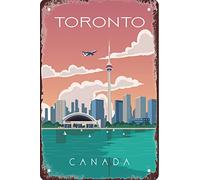 Vintage Tin Signs TORONTO CANADA Travel Tin Signs Wall Decor for Cafe Bar Pub Home 15x30cm
