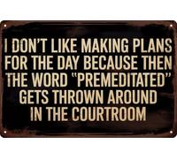 Vintage Tin Signs Wall Art Metal I Don'T Like To Make A Daily Plan Garage Dining Room Cafe Bar Club Living Room 5.5x8 Inch